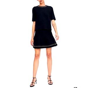 Zara new chain detail knit top skirt set - L, fits like M